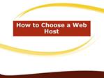 How to Choose a Web Host