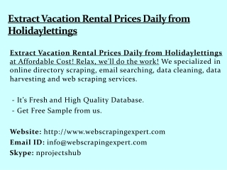 Extract Vacation Rental Prices Daily from Holidaylettings