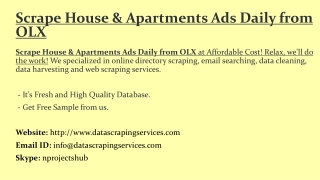 Scrape House & Apartments Ads Daily from OLX