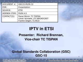 IPTV in ETSI