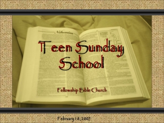 Teen Sunday School