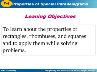 Leaning Objectives