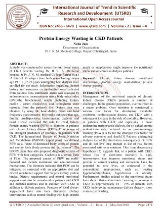 Protein Energy Wasting in CKD Patients