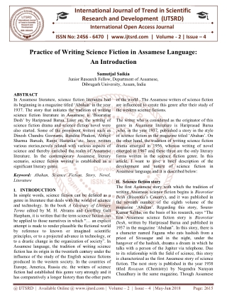 Practice of Writing Science Fiction in Assamese Language An Introduction