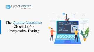 The Quality Assurance Checklist for Progressive Testing