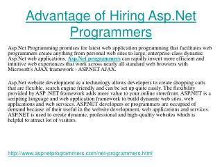 Benefit of Hiring Asp Net Programmers