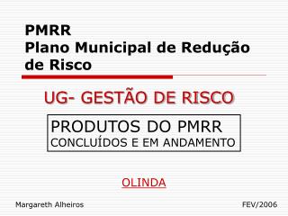 PMRR Plano Municipal de Redução de Risco