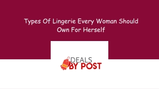 Types Of Lingerie Every Woman Should Own For Herself