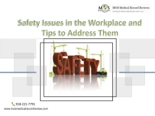 Safety Issues in the Workplace and Tips to Address Them