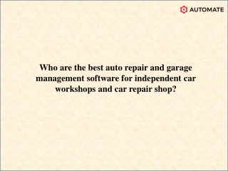 Best Vehicle Service Management software - AUTOMATE Garage Software