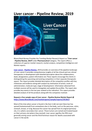Liver cancer - Pipeline Review, 2019