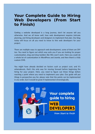 Your Complete Guide to Hiring Web Developers (From Start to Finish)
