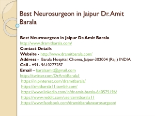 Best Neurosurgeon in Jaipur Dr. Amit Barala