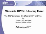 Minnesota HIMSS Advocacy Event