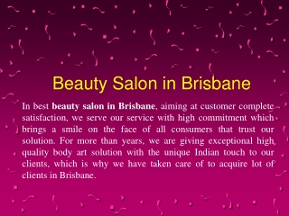 Beauty Salon in Brisbane