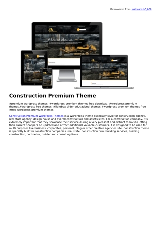 Construction Premium WordPress Theme - Weblizar
