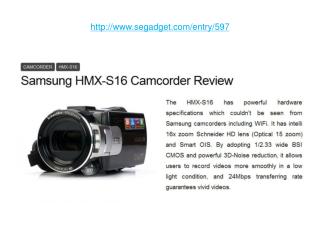 Samsung HMX-S16 Camcorder Review