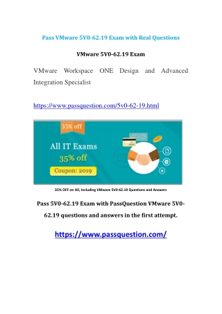 VMware 5V0-62.19 Free Exam Questions V8.02 - PassQuestion Real Q&As