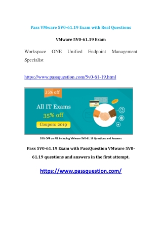 VMware 5V0-61.19 Free Exam Questions V8.02 - PassQuestion Real Q&As