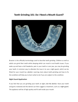 Teeth Grinding 101: Do I Need a Mouth Guard?