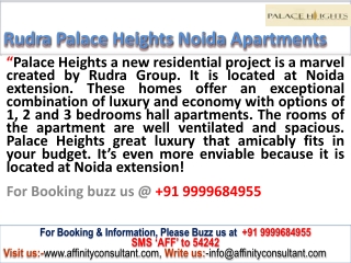 Rudra Group apartments in affordable price @ 09999684955 @ n
