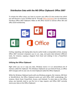 MS Office 2007 Installation & Support Number - Office.com/setup