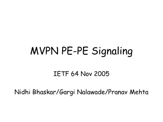 MVPN PE-PE Signaling