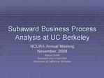 Subaward Business Process Analysis at UC Berkeley