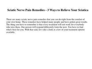 Nerve Pain Relief - Get Instant Nerve Pain Relief