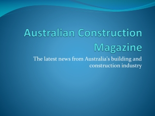 Australian Construction Magazine