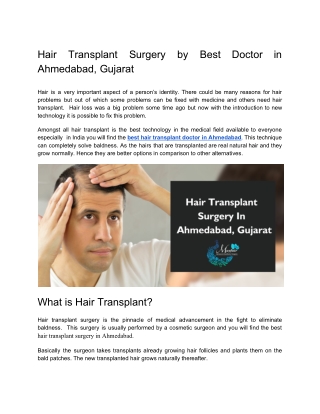 What is the proper procedure to follow for hair transplant surgery in Ahmedabad