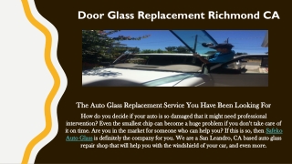 Door Glass Replacement Richmond CA