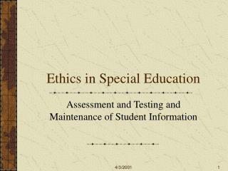 Ethics in Special Education