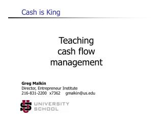 Teaching cash flow management