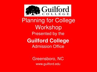 Planning for College Workshop