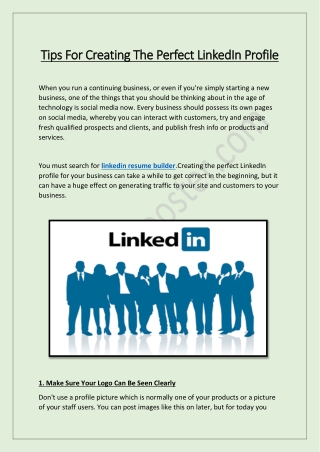 Tips For Creating The Perfect LinkedIn Profile