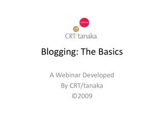 Blogging: The Basics