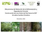 Mecanismos de Reducci n de la Deforestaci n y Degradaci n Forestal Construcci n de una Visi n de Pa s hacia la COP 16 so