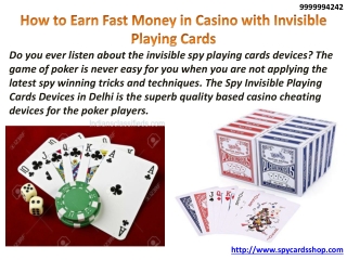 How to Earn Fast Money in Casino with Invisible Playing Cards
