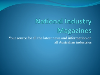 National Industry Magazines