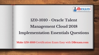 1Z0-1010 - Oracle Talent Management Cloud 2018 Implementation Essentials Questions