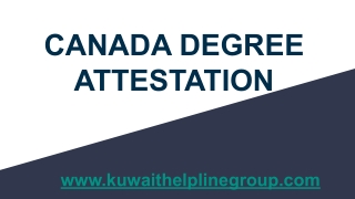 Canada Degree Attestation