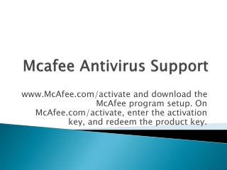 mcafee.com/activate Enter Mcafee Antivirus