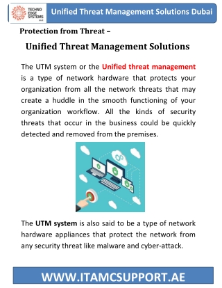 Unified Threat Management Solutions in Dubai