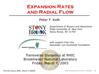 Expansion Rates  and Radial Flow