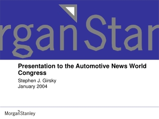 Presentation to the Automotive News World Congress