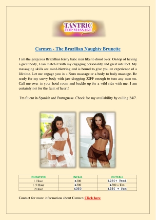 Carmen - The Brazilian Naughty Brunette