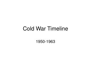 Cold War Timeline