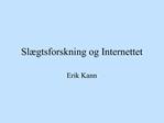 Sl gtsforskning og Internettet