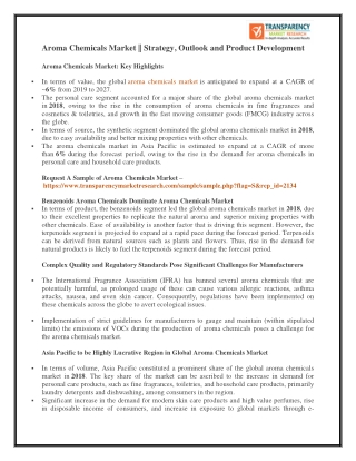 Aroma Chemicals Market || Strategy, Outlook and Product Development